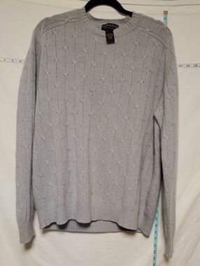Grayson & Dunn Mens XL 100% Cashmere Sweater — Light Gray Quiet Luxury